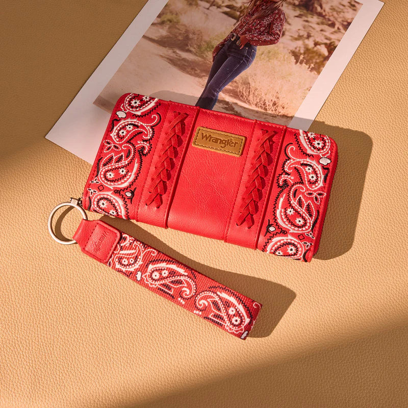 WG331-W115RD WRANGLER PAISLEY PRINT WALLET