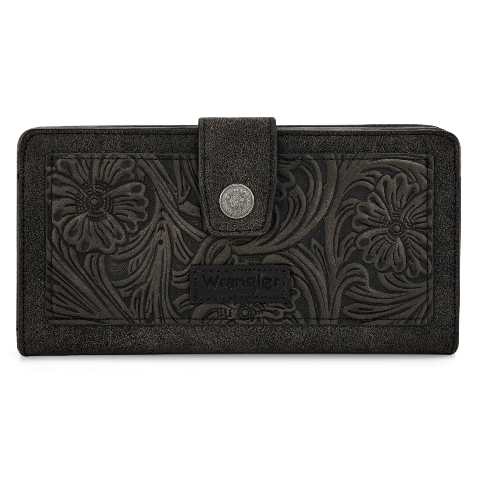 WG339-W080 Wrangler Western Floral Tooled RFID Wallet