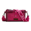 WG120-209 Wrangler Dual Zipper Compartment Crossbody Bag - Hot Pink