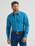 112369370 WRANGLER WRINKLE RESIST TURQOUISE PLAID