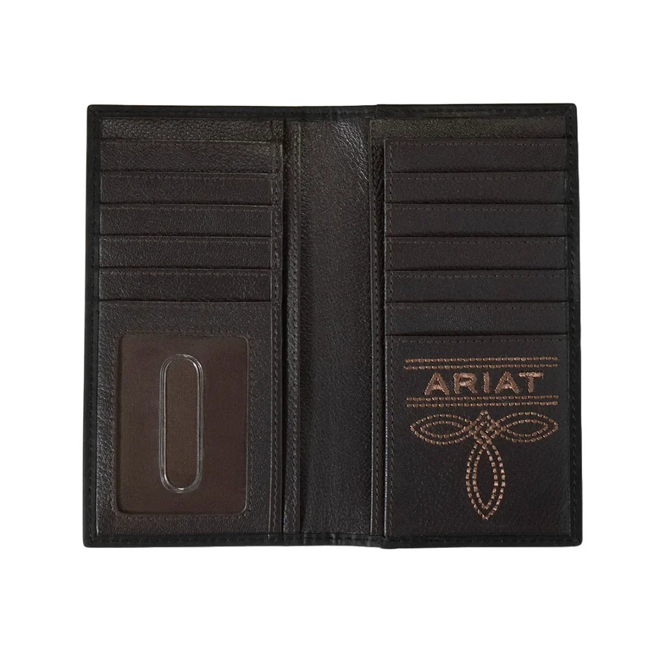 ARIAT MEXICAN FLAG EMBROIDERED BLACK RODEO WALLET A3555101