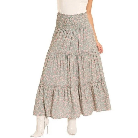 Rock & Roll Floral Jade Women's Skirt BW69B08081