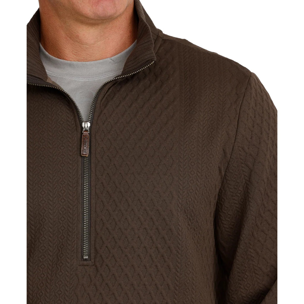 Cinch Men's Brown 1/2 Zip Cable Knit Pullover MWK1957002