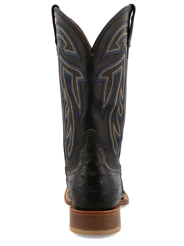 Twisted X MRSL045 Mens Ruff Stock Square Toe Ostrich Boot Black