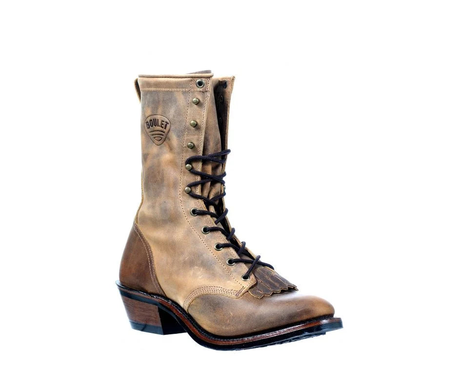 Boulet Mens Brown 8In Packer Lace Up Boot 0340