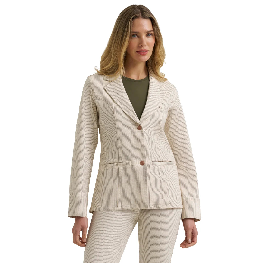Wrangler Ladies Cream Striped Blazer 2385852