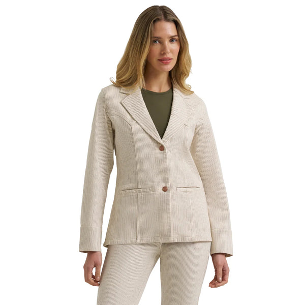 Wrangler Ladies Cream Striped Blazer 2385852