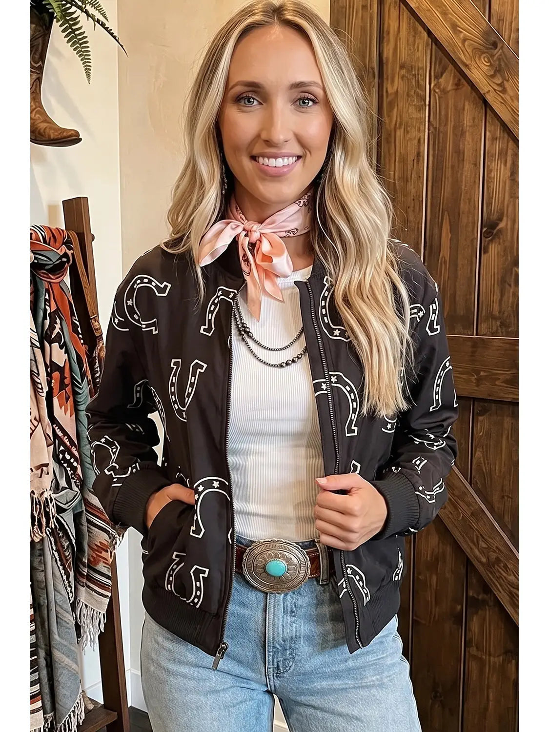 Western Brown Horseshoe jacket