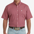 CINCH MEN'S GEOMETRIC PRINT SHORT SLEEVE WESTERN SHIRT - PINK - MTW1111523