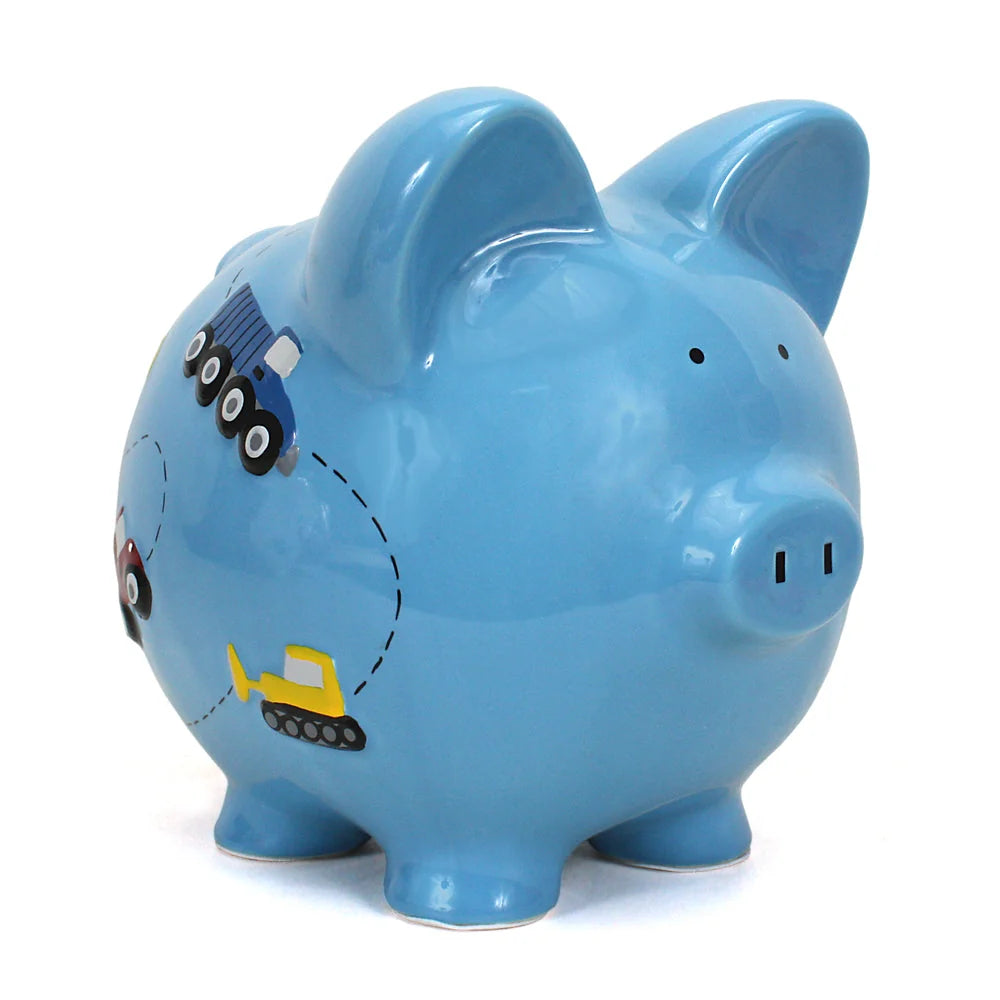 Blue Construction Large Piggy Bank 3617