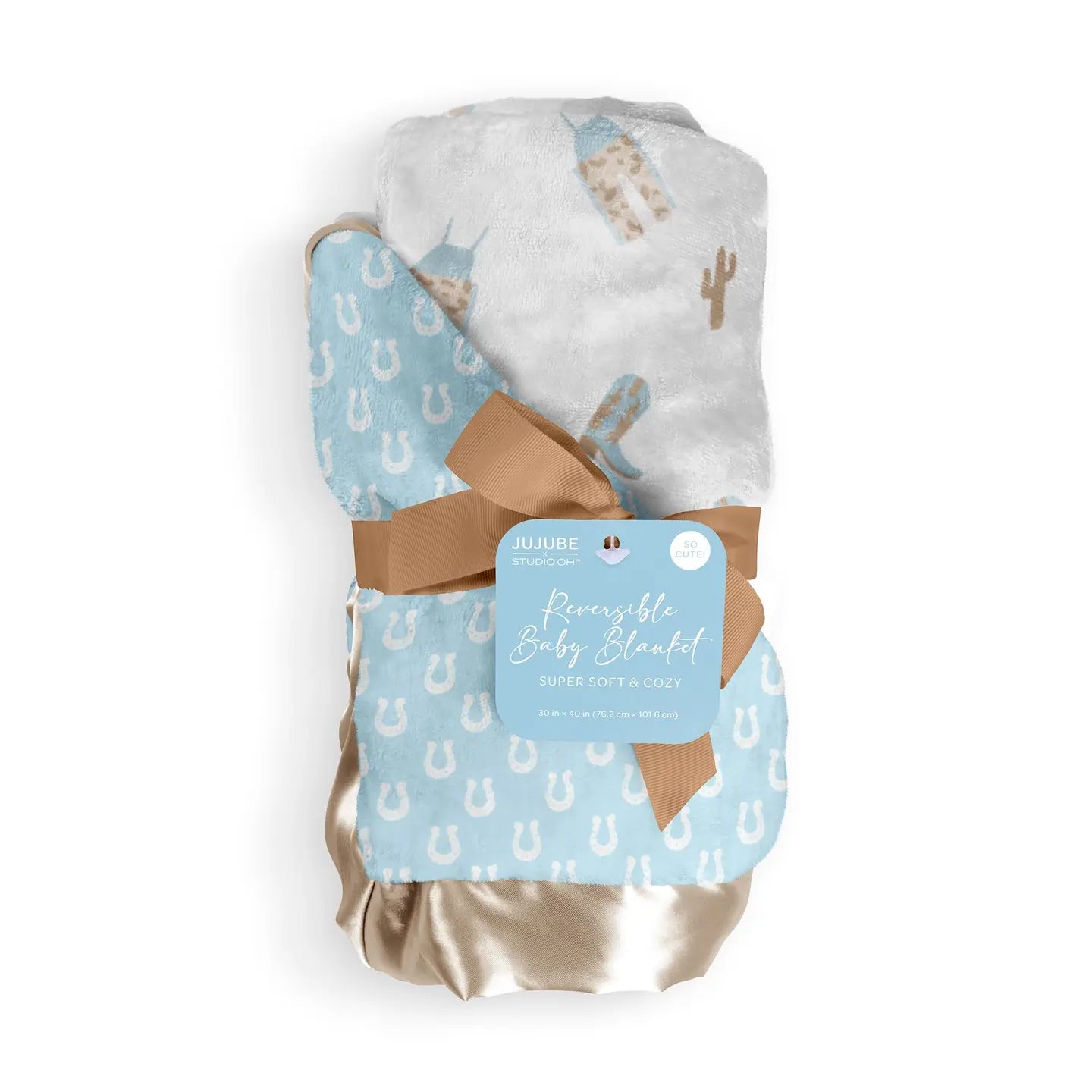 Reversible Baby Blanket Howdy Partner Blue JF32015HPB