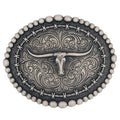 A972S Rustic Barbed Wire Longhorn Buckle
