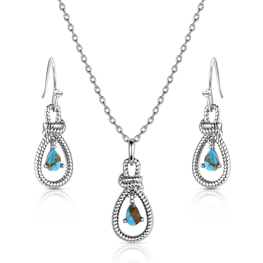 JS6374 Turquoise Tear Drop Jewelry Set