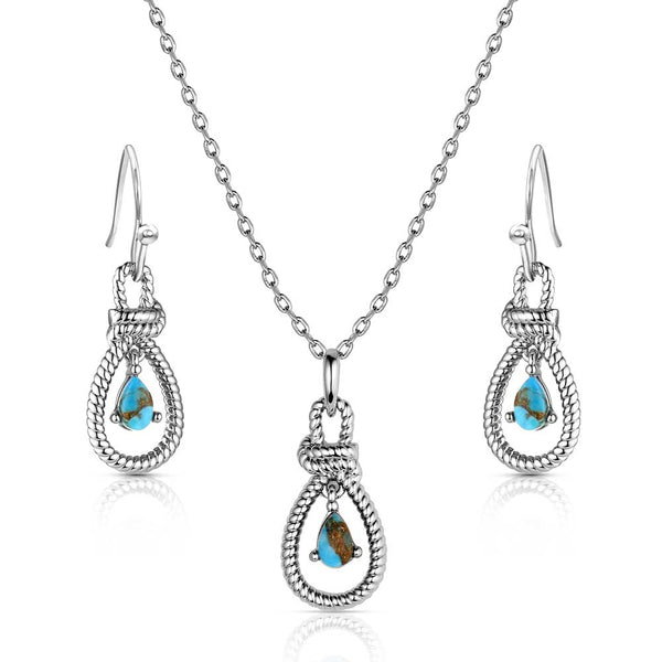JS6374 Turquoise Tear Drop Jewelry Set