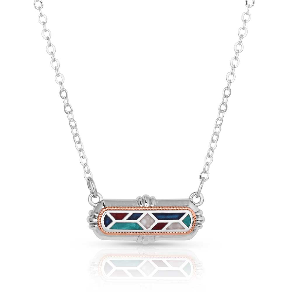 NC5689 Western Mosaic Bar Necklace