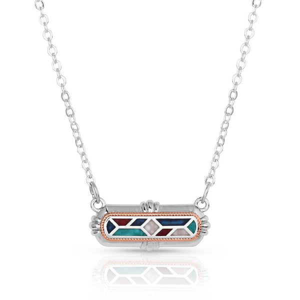 NC5689 Western Mosaic Bar Necklace