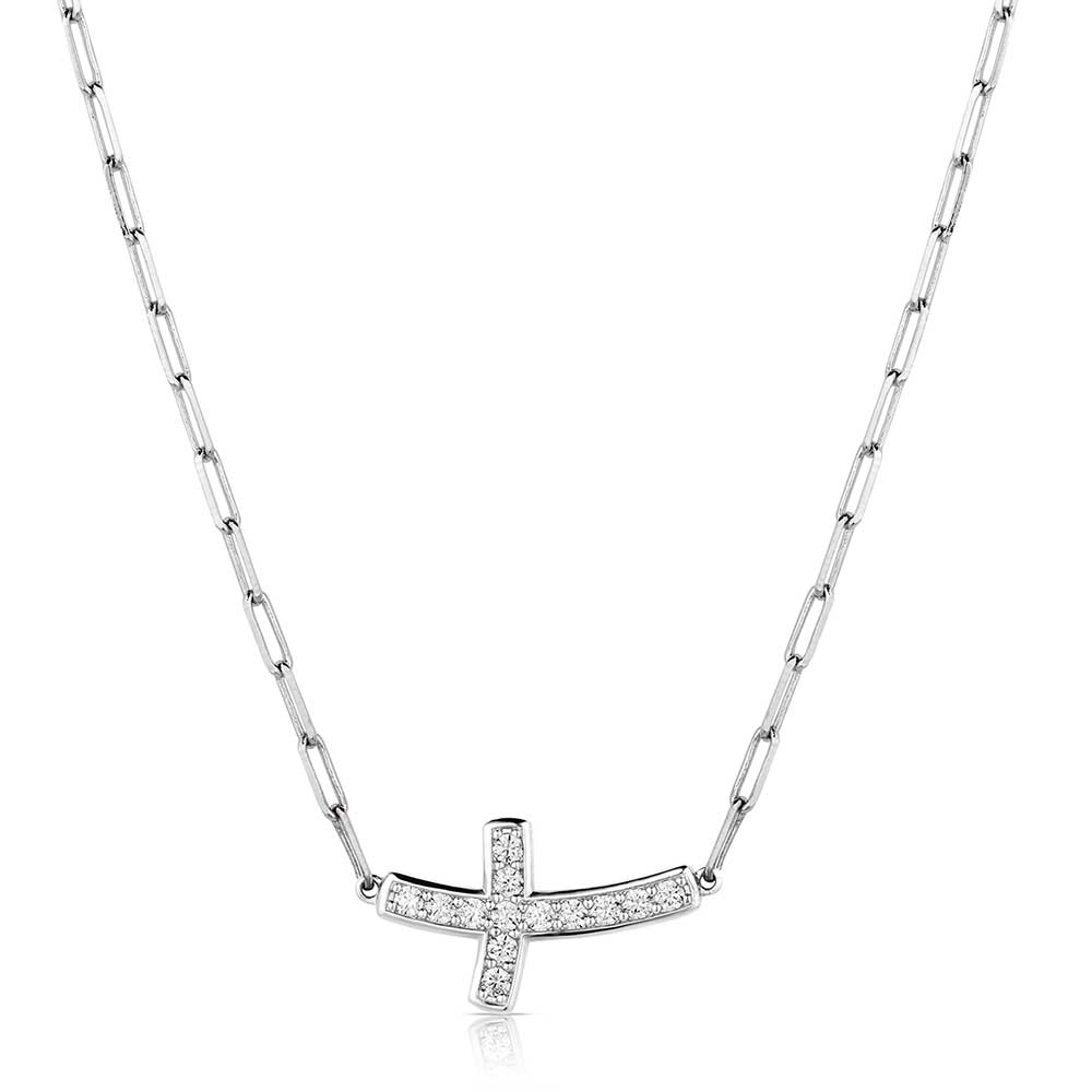 NC6210 Lean on Me Crystal Cross Necklace