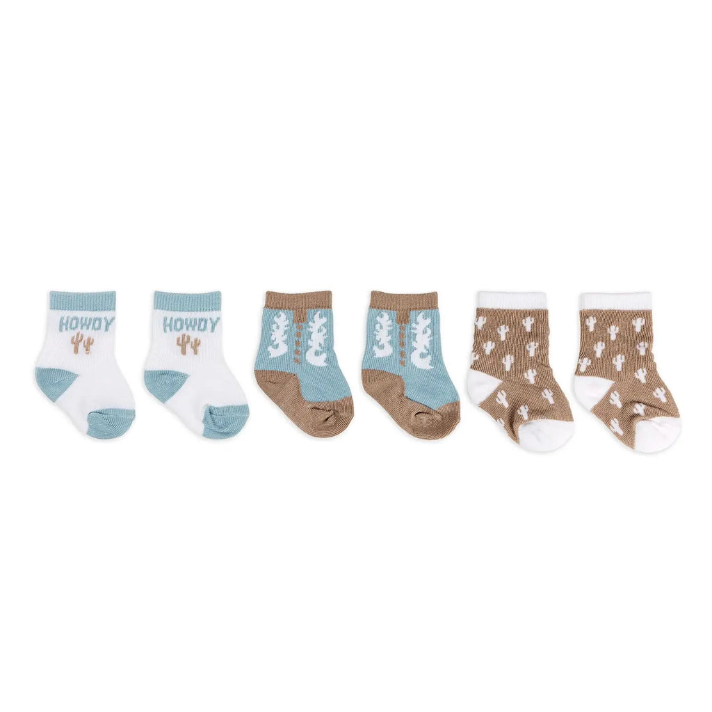 Baby Socks Trio Howdy Partner Blue JF32025HPB