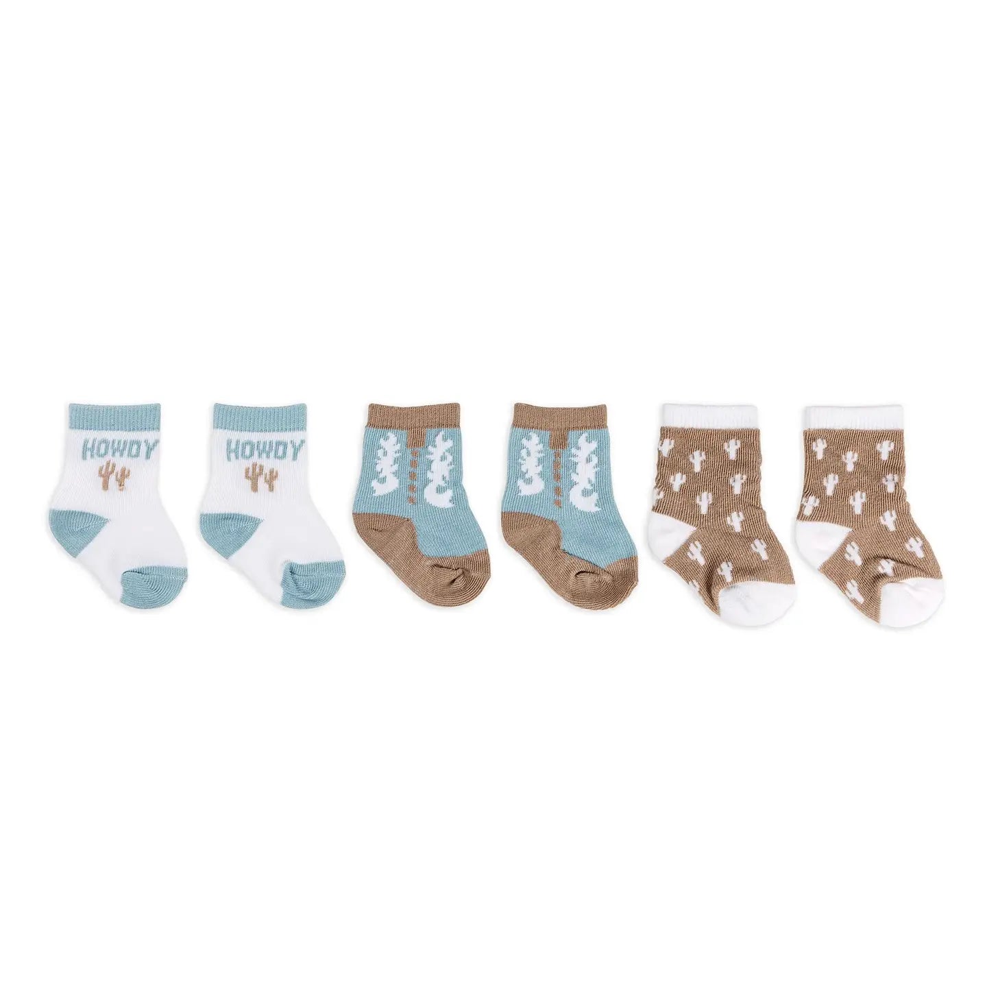 Baby Socks Trio Howdy Partner Blue JF32025HPB
