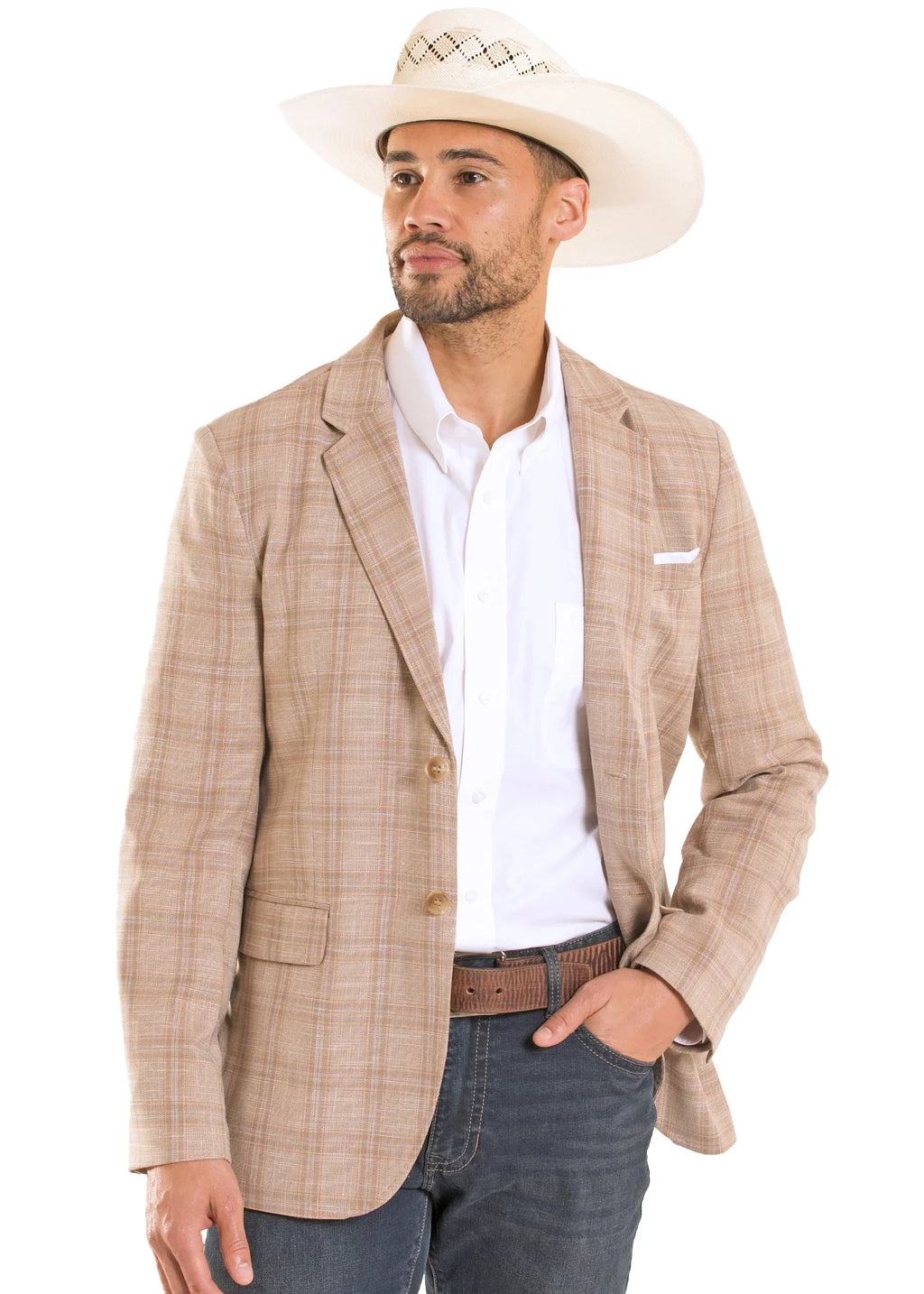 ROCK & ROLL DENIM MEN'S PLAID SPORT COAT BM96C08565