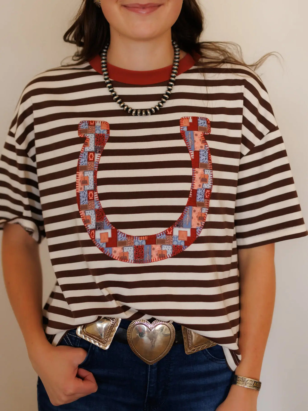 T-Shirt, Quilted Horseshoe Stripe HH1412