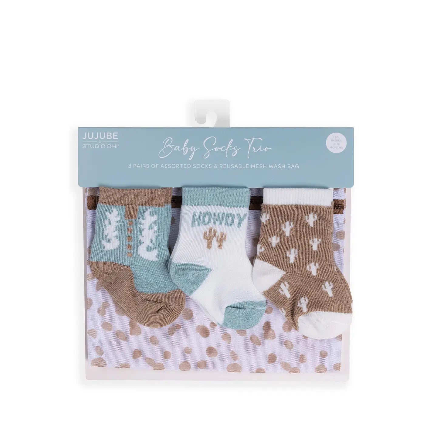 Baby Socks Trio Howdy Partner Blue JF32025HPB