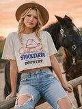 Welcome To the Stockyards Rodeo Relaxed Crop T-Shirt