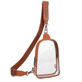 Ladies Brown Clear Sling Crossbody Bag WG87-226BR