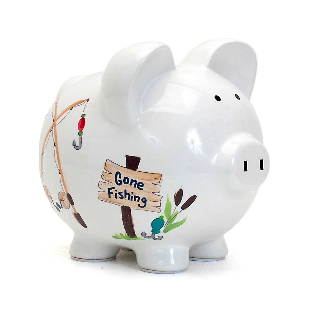 Gone Fishing Large Piggy Bank 36870