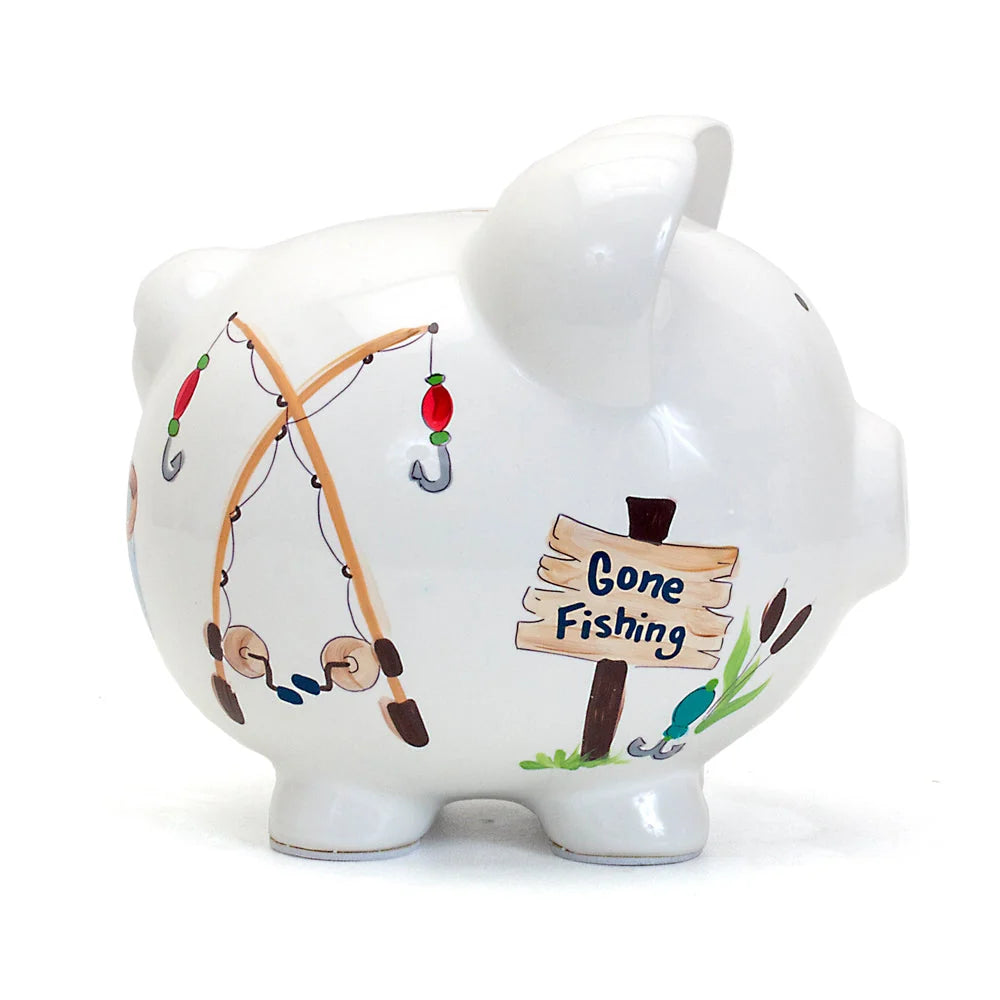 Gone Fishing Large Piggy Bank 36870