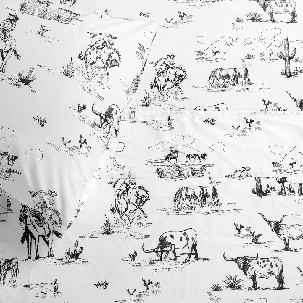 Ranch Life 200TC Cotton Percale KING Sheet Set SS2138-KG-BK