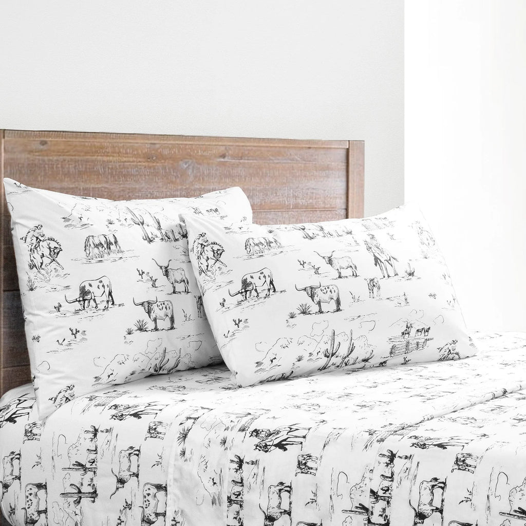 Ranch Life 200TC Cotton Percale KING Sheet Set SS2138-KG-BK
