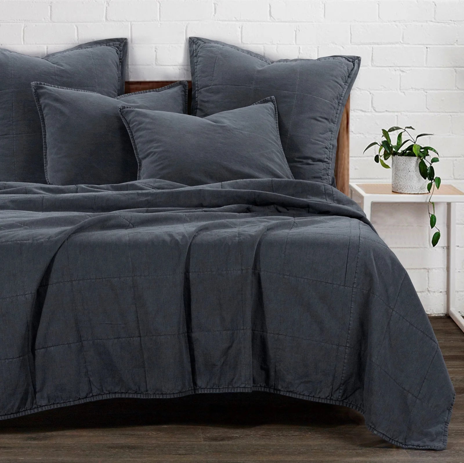 STONEWASHED COTTON DENIM CANVAS COVERLET FB3400