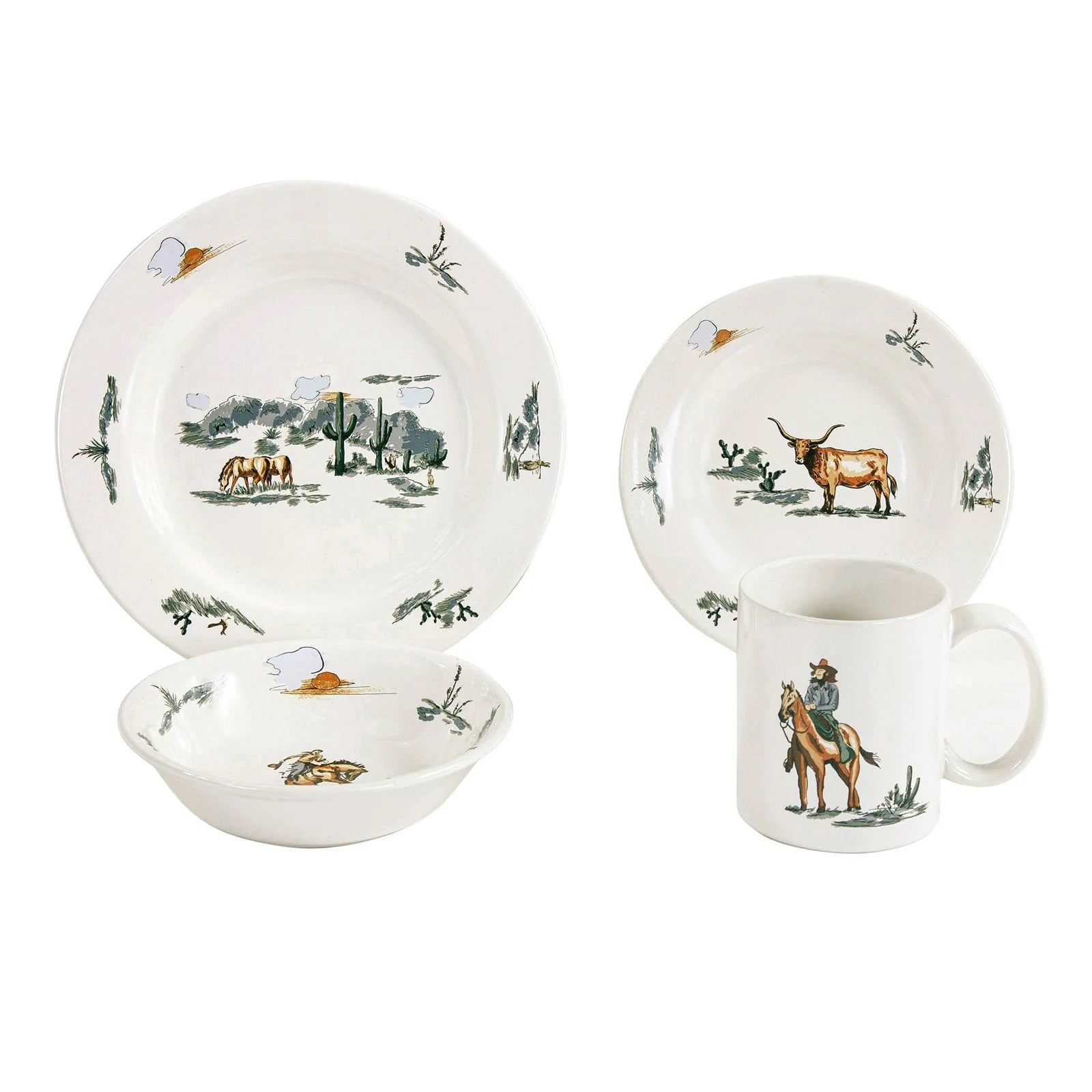 Ranch Life 16PC Ceramic Dinnerware Set, DI2138-OS-DF