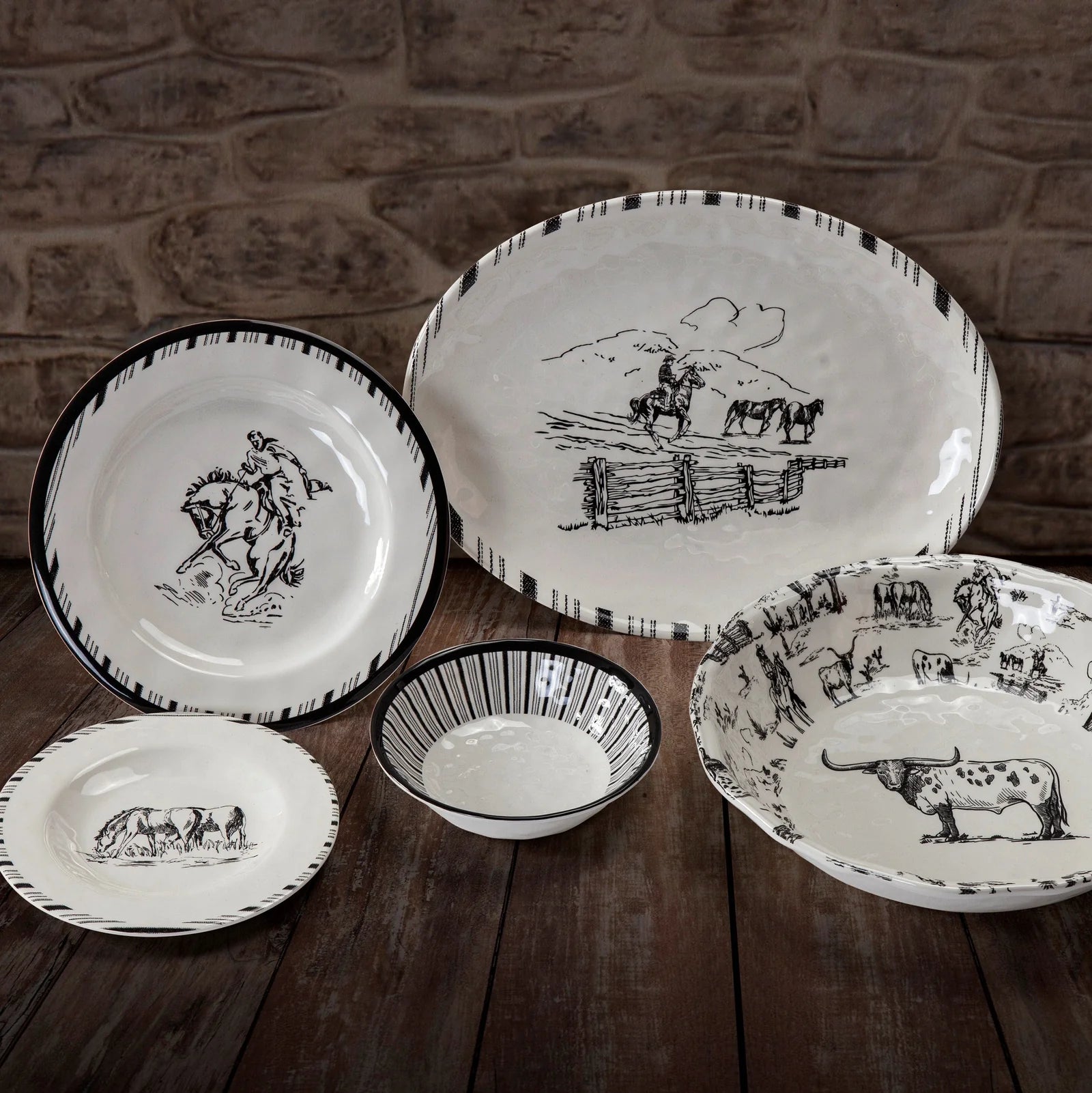 RANCH LIFE 14PC MELAMINE DINNERWARE  PK213814
