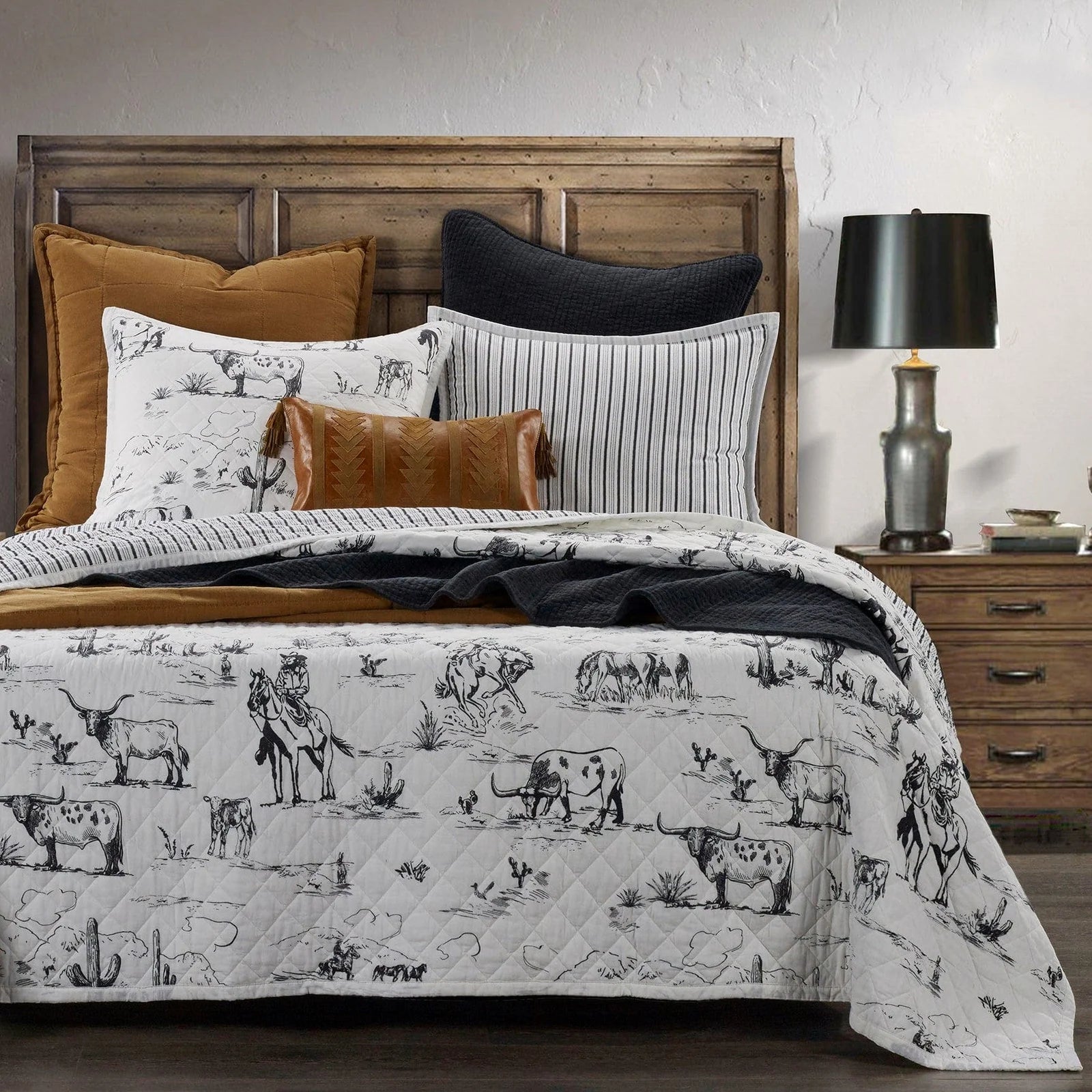 RANCH LIFE PRINTED REVERSIBLE QUILT SET QW2138