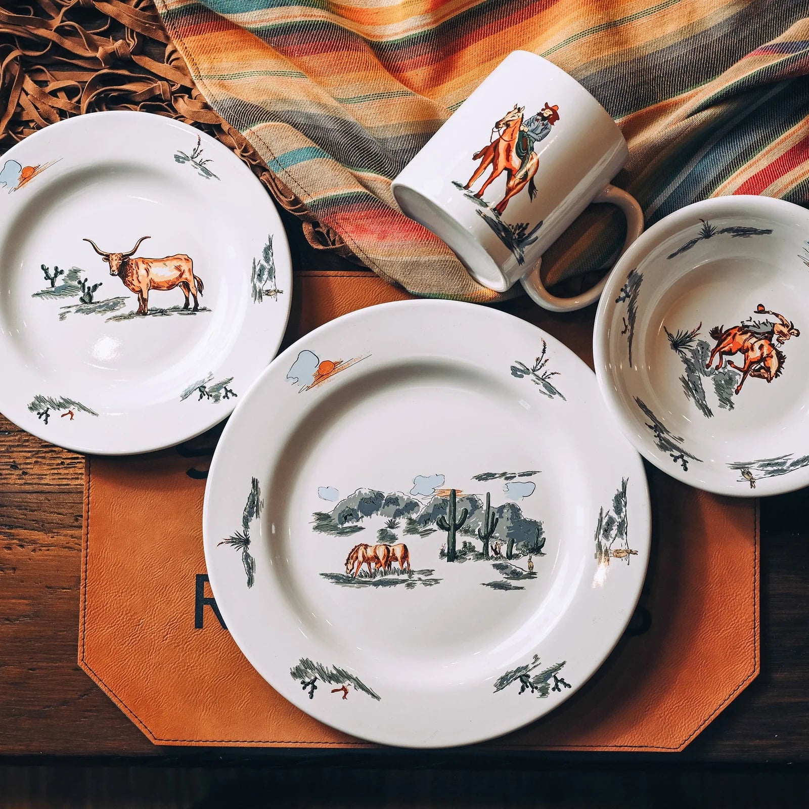 Ranch Life 16PC Ceramic Dinnerware Set, DI2138-OS-DF