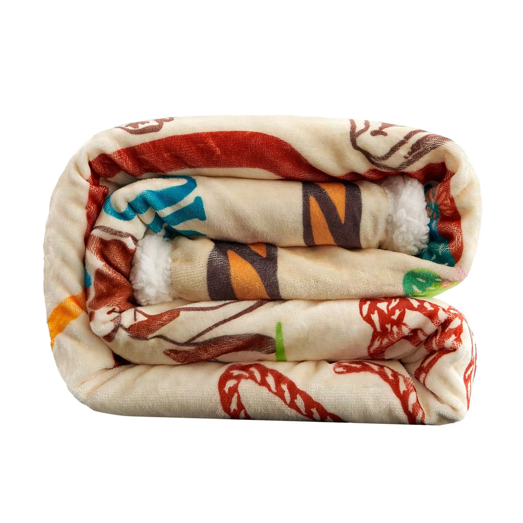 Western Adventure Campfire Sherpa Throw CF2468TH-OS-OC