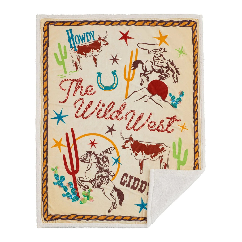 Western Adventure Campfire Sherpa Throw CF2468TH-OS-OC