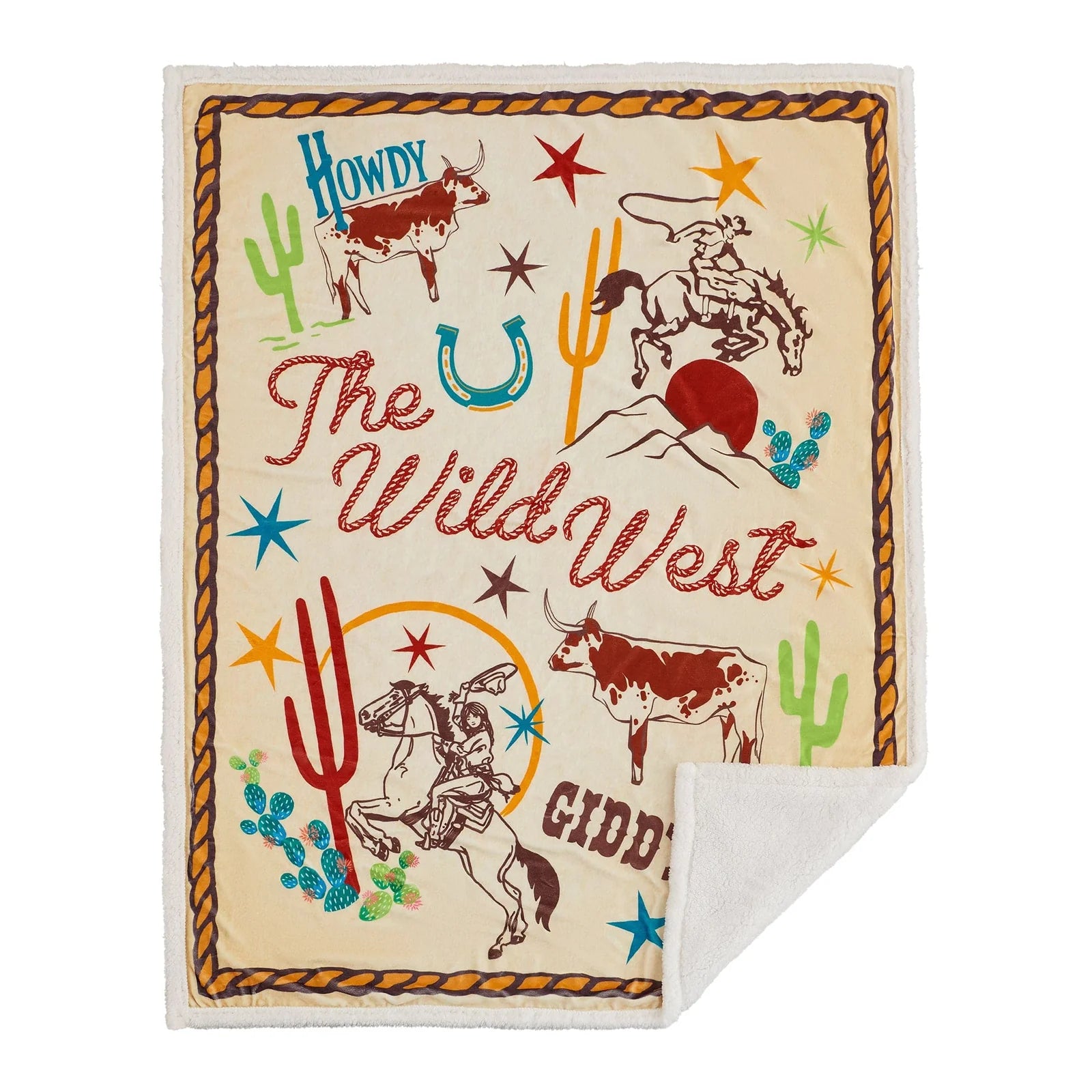 Western Adventure Campfire Sherpa Throw CF2468TH-OS-OC