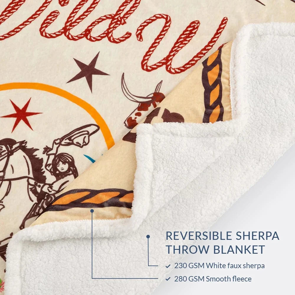 Western Adventure Campfire Sherpa Throw CF2468TH-OS-OC