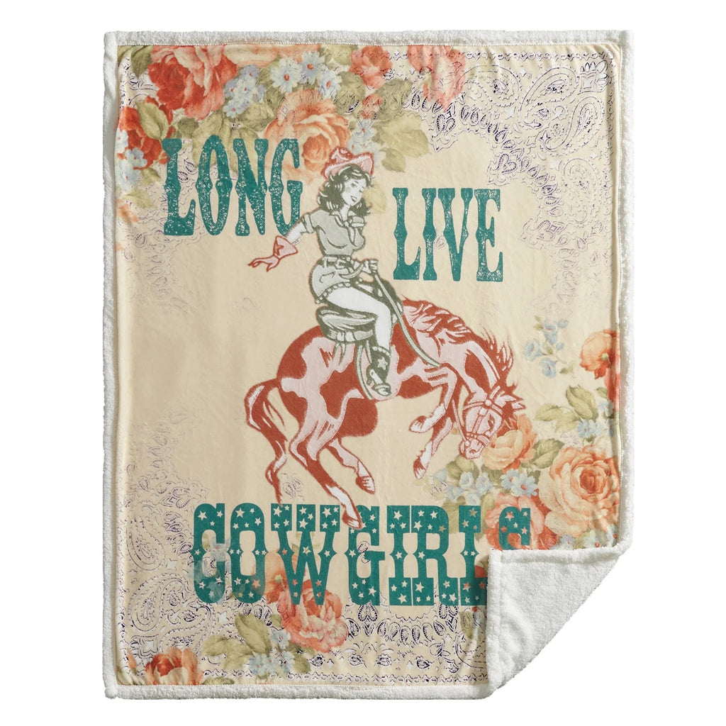 Long Live Cowgirls Campfire Sherpa Throw CF2469TH-OS-D1