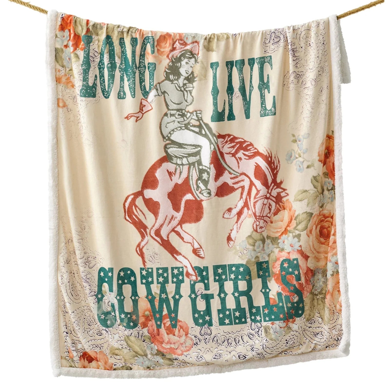 Long Live Cowgirls Campfire Sherpa Throw CF2469TH-OS-D1