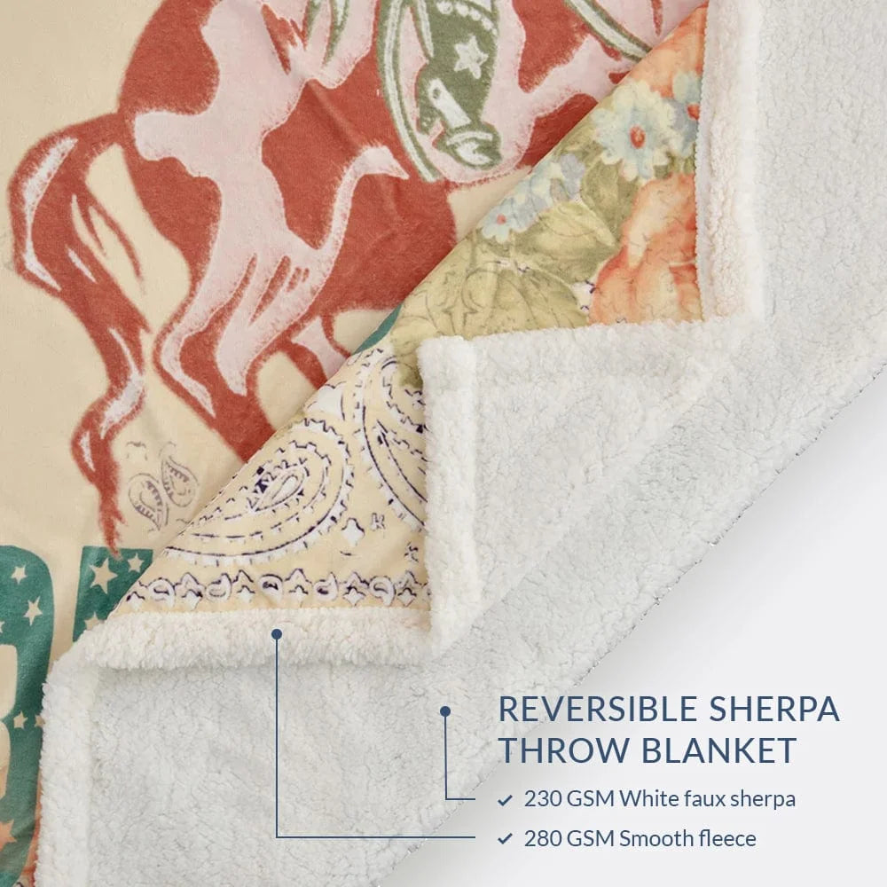 Long Live Cowgirls Campfire Sherpa Throw CF2469TH-OS-D1