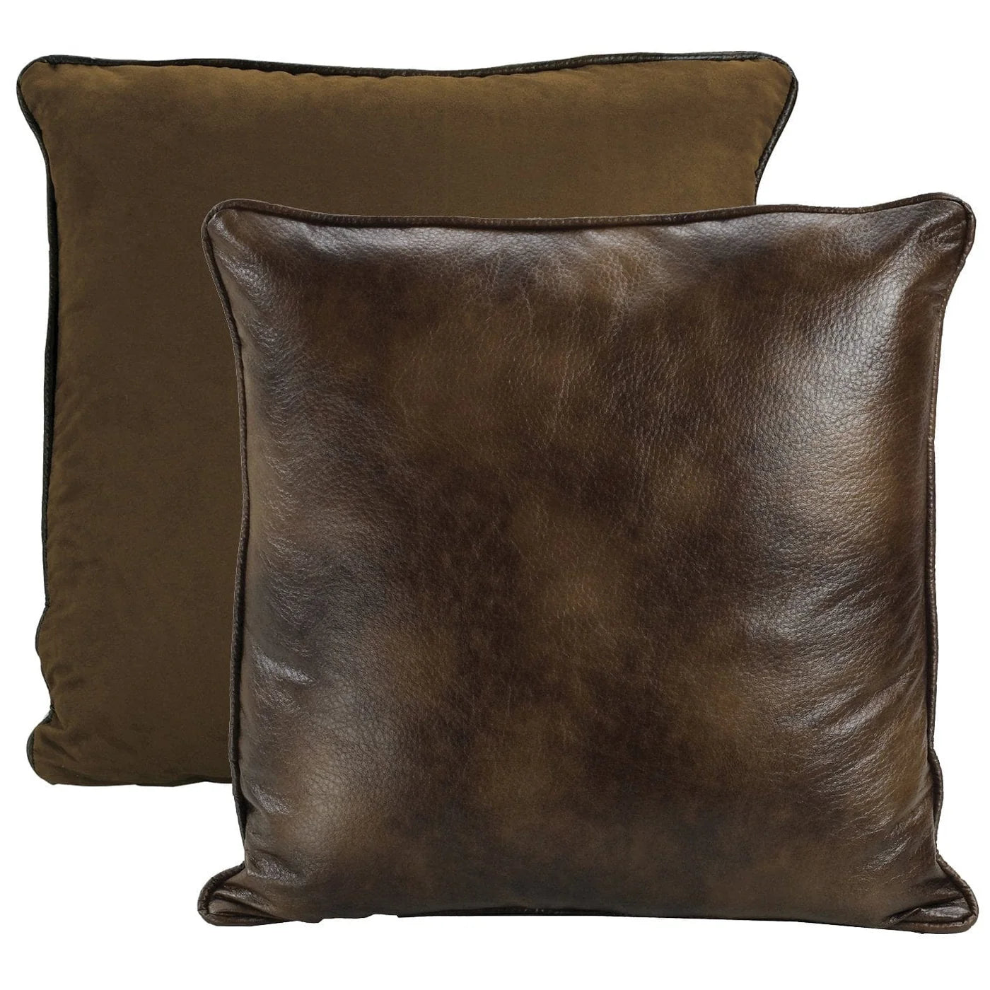 BROWN FAUX LEATHER REVERSIBLE EURO SHAM ES1005