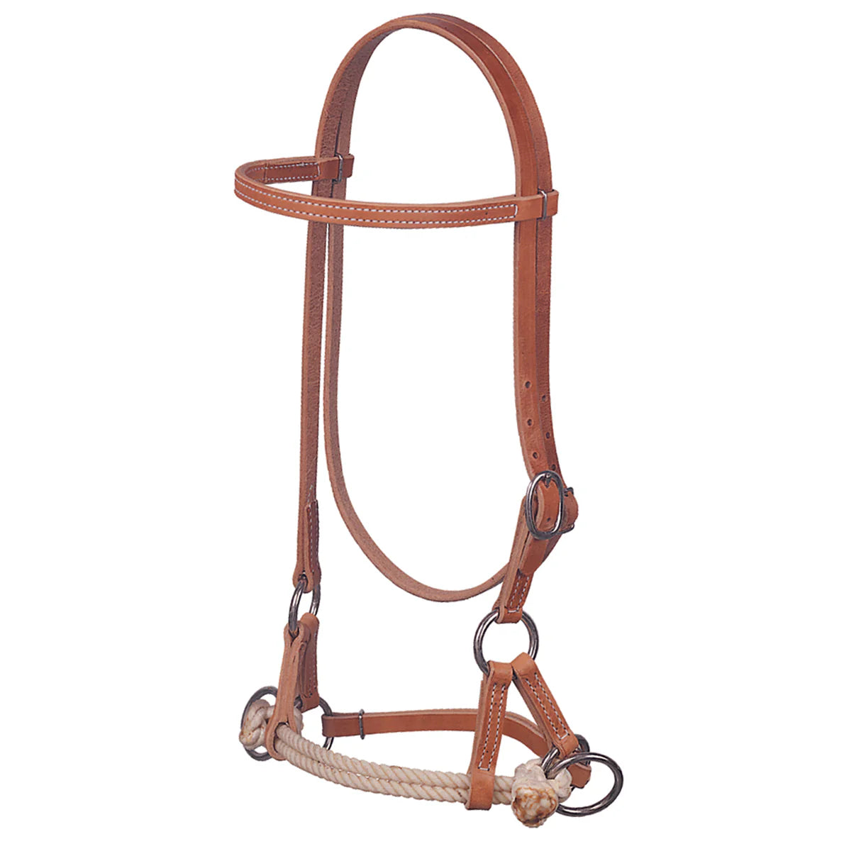 Harness Leather Side Pull, Double Rope  10-0292