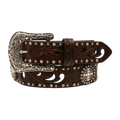Ariat Women's Brown Cross Concho Embossed Leather Belt A1518602