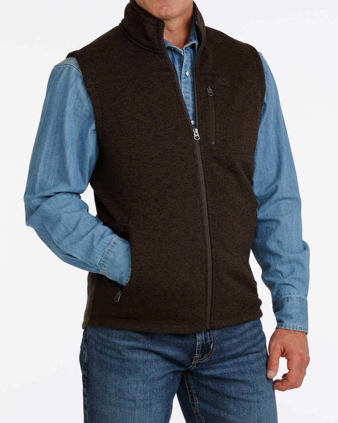 CINCH MWV1225008 SWEATER VEST BROWN