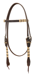 HARNESS RAWHIDE BROWBAND HEADSTALL 124248-BROWN