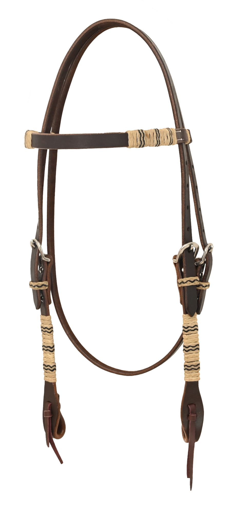 HARNESS RAWHIDE BROWBAND HEADSTALL 124248-BROWN